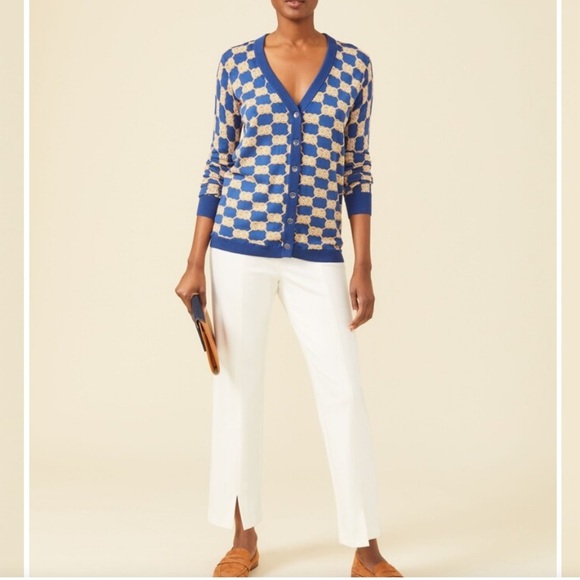 J. McLaughlin Kristyn Cardigan in Midi Heraldic Knot Blue Size XS - Picture 4 of 12